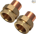 2 Pack 1" C x FIP LF Brass Pipe Copper Union Sweat to Male Iron | by Otoolling