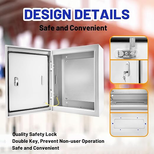 Electrical Junction Box 16x12x6, NEMA 4X IP66 Steel Enclosure Box | 1.5mm steel - Image 4