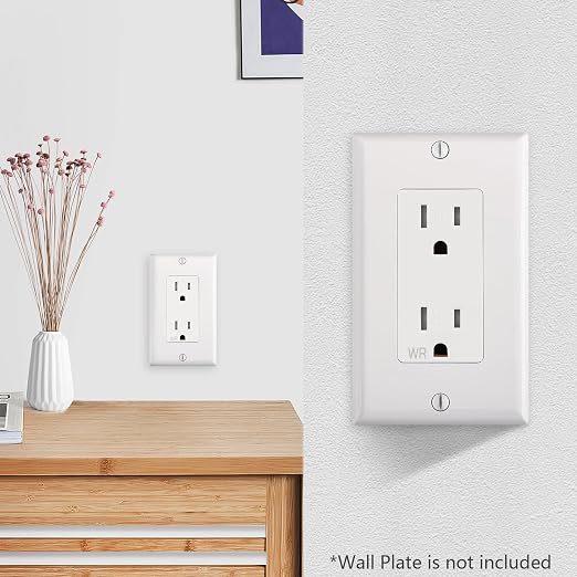 Wengart 15A Decorator Outlet, 15 Amp 125V Duplex Receptacle, Weather Resistant - Image 5