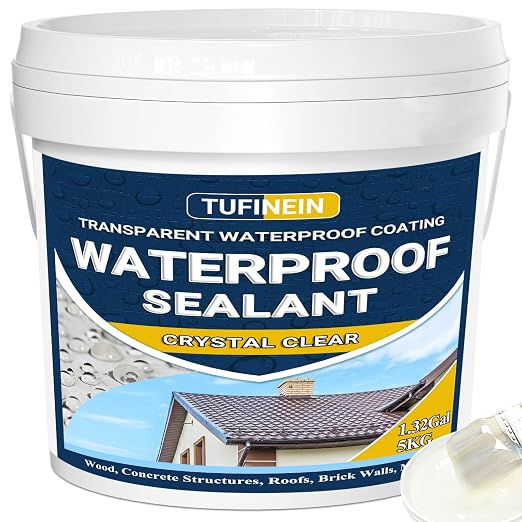 Transparent Waterproof Coating, TUFINEIN 1.32 Gallon Invisible Waterproof Agent by TUFINEIN