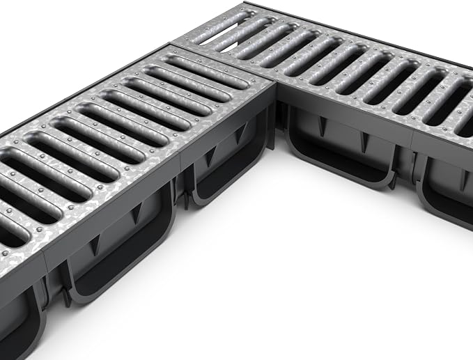 Vodaland - 4 Inch Easy 2 Premium Trench Drain Channel - Galvanized Stamped - Image 3