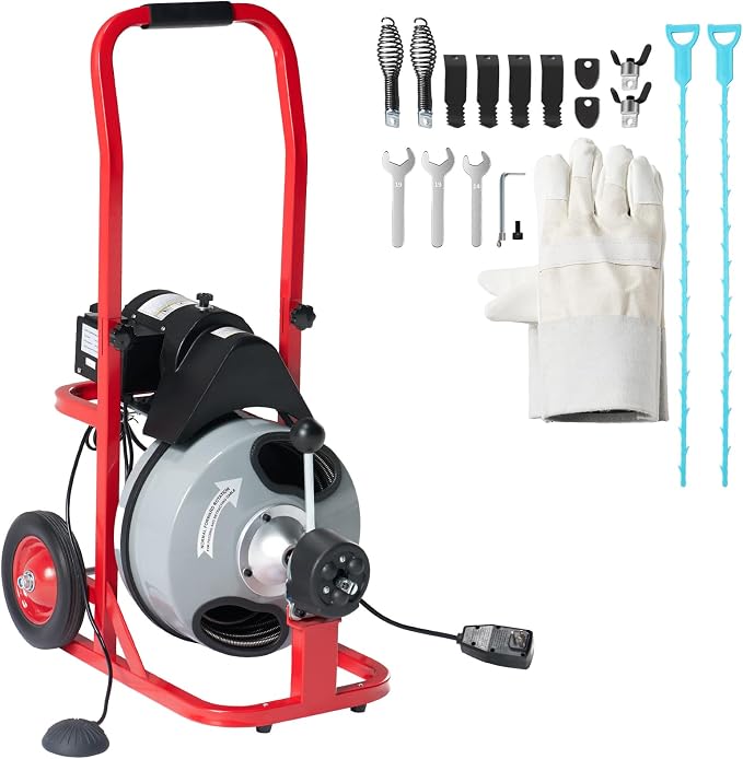 Albott 50 FT x 3/8 inch Electric Drain Cleaner Machine by Albott
