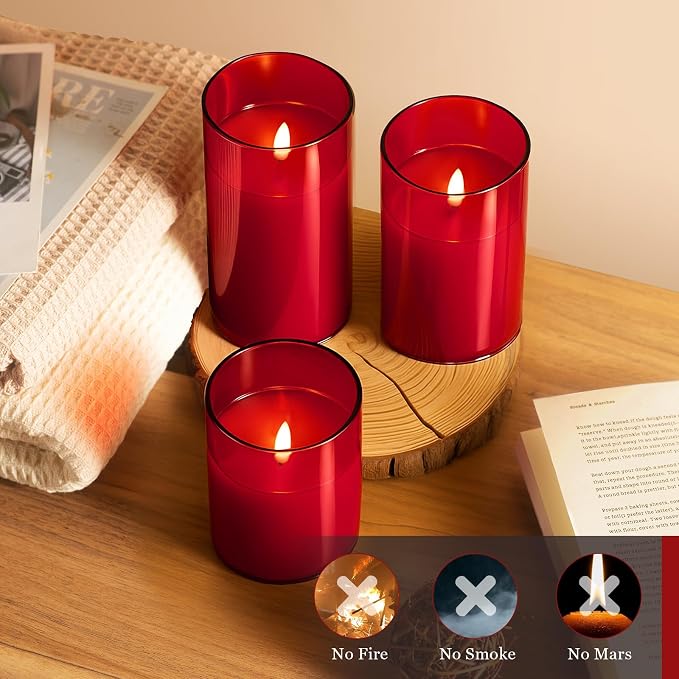 Tyawon Glass Battery Operated LED Flameless Candles - Image 4