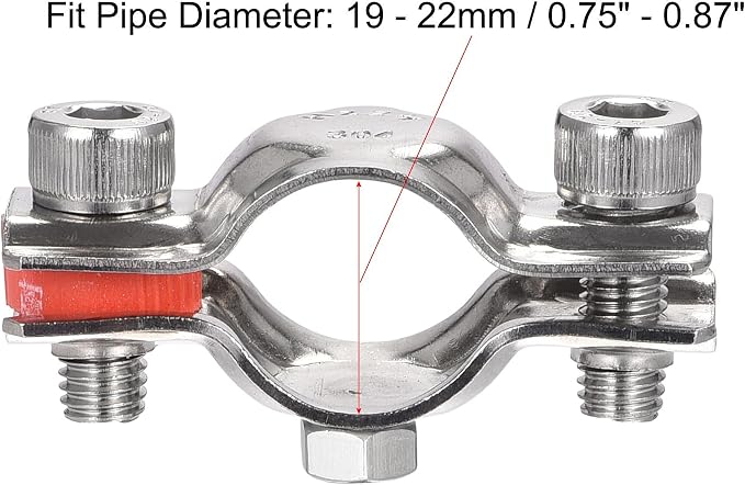 uxcell Wall Ceiling Mount Pipe Supports, 304 Stainless Steel Adjustable Pipe - Image 3