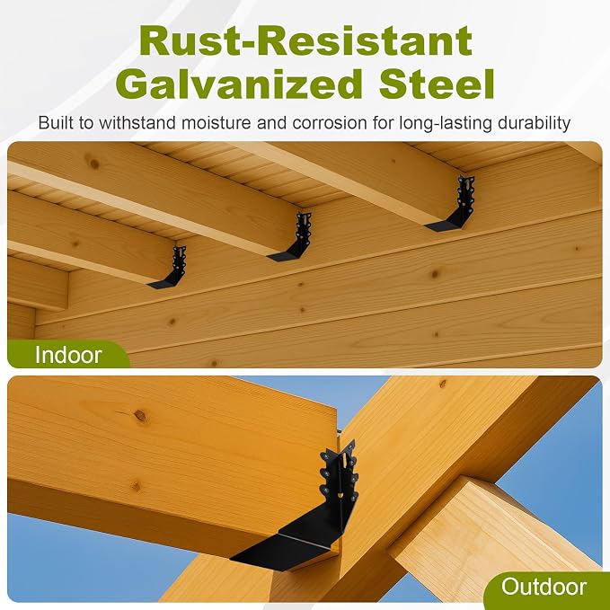 25 Pcs 2x6 Joist Hangers for Wood, 20 Gauge Black Powder Coating Face Mount - Image 5