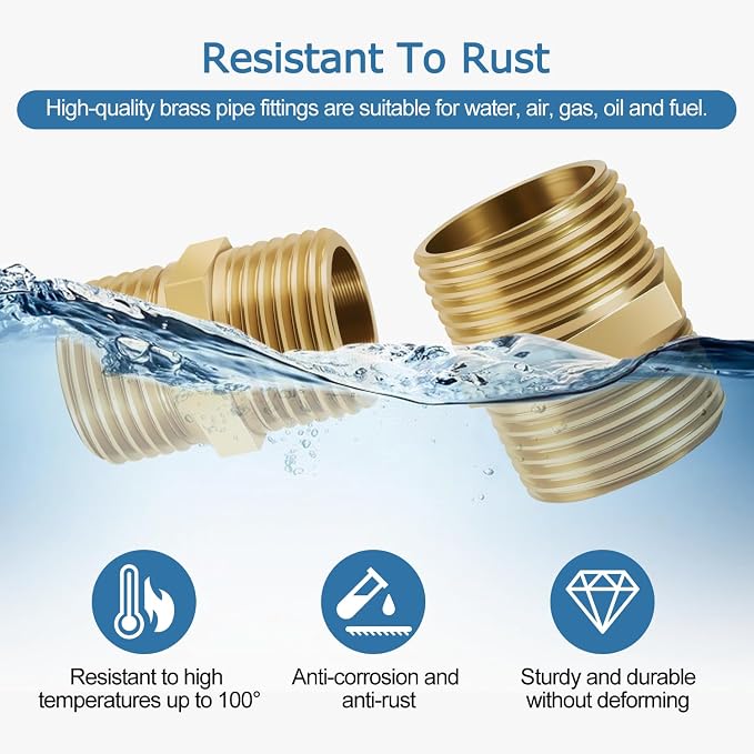 3/4 Inch Npt Brass Nipple Male To Male Pipe Fitting Adapter | Straight Connector - Image 4