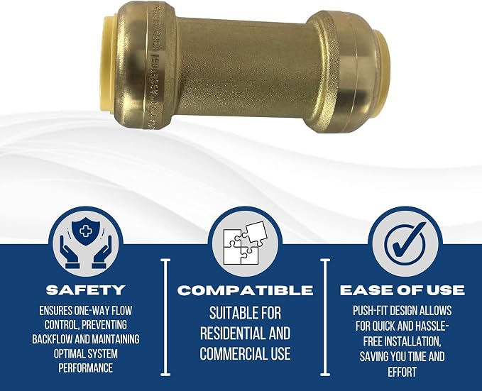 5 Pcs XFITTING Push Fit 1 Inch x 1 Inch Push Fit Check Valve, 28-4-5=5XX - Image 4