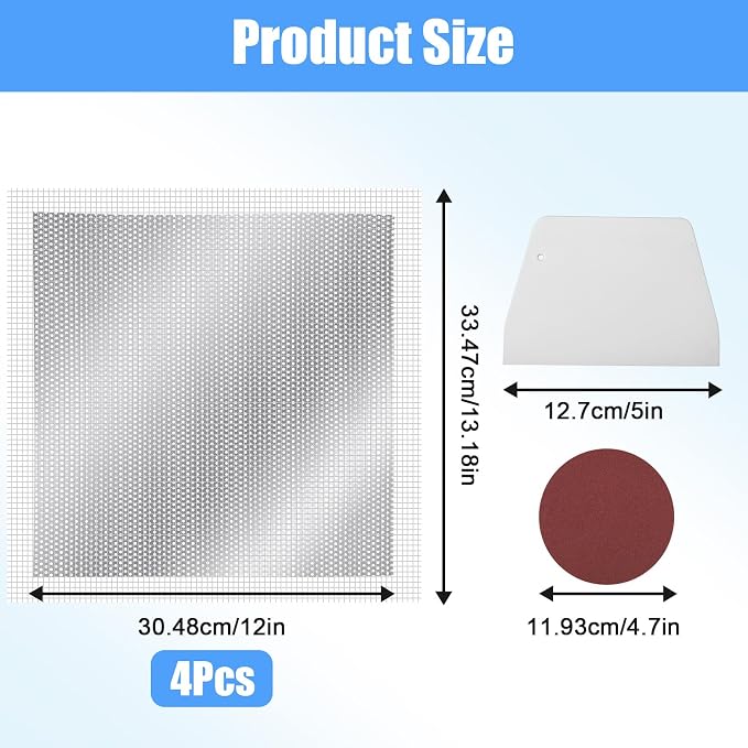 4 Pcs 12 Inch Drywall Repair Kit Self Adhesive Mesh Drywall Repair Patch Set - Image 2