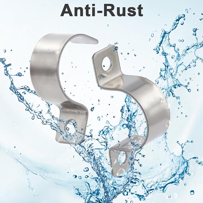 1/4 Inch Stainless Steel Conduit Clamps 2 Hole Pipe Clamps U Pipe Bracket - Image 5