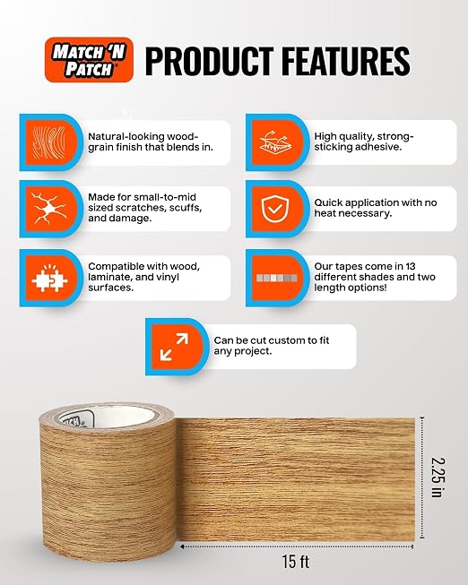 MATCH 'N PATCH Wood Grain Repair Tape - Image 2