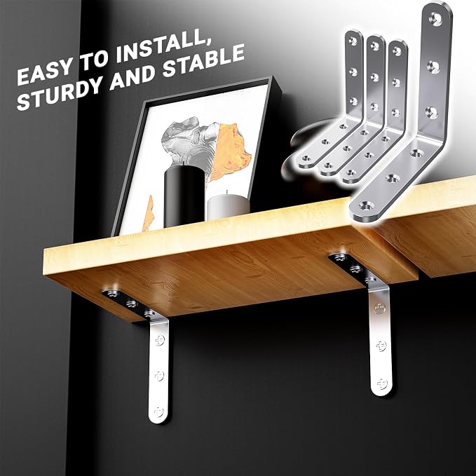 25Pcs Stainless Steel Angle Brackets 3”x 3” Heavy Duty Corner Brackets | 3MM - Image 5