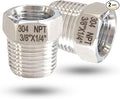 3/8" NPT Male to 1/4" NPT Female Reducer Bushing, 304 Stainless Steel Pipe Hex by Unknown