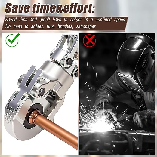 Therwen 10 Pcs 3/4 Inch Copper Pipe Press Fittings, 90 Degree Elbow Coupling - Image 6