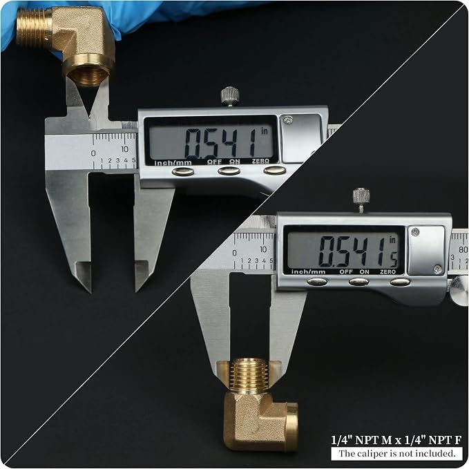 U.S. Solid 2pcs 90 Degree Barstock Street Elbow Brass Pipe Fitting 1/4" NPT - Image 4
