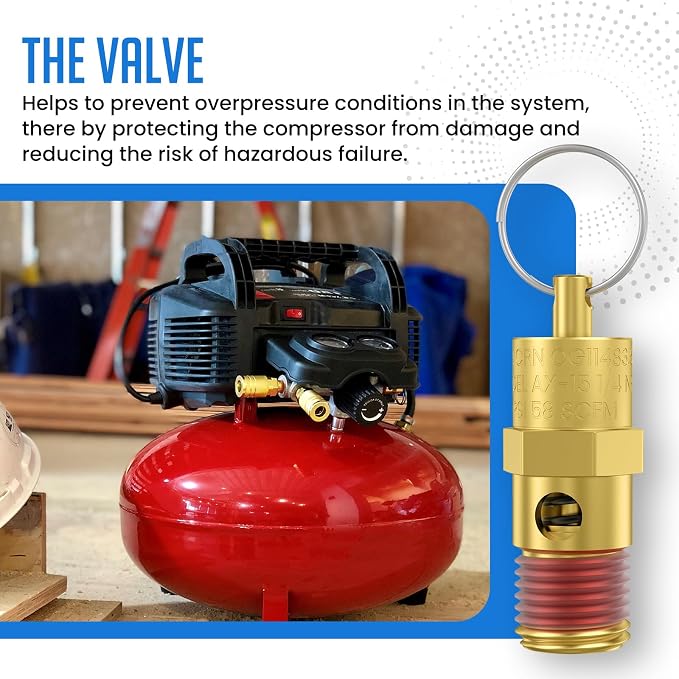 2 Pcs 1/4" NPT 200 PSI Air Compressor Pressure Relief Valve, Brass Safety Valve - Image 6