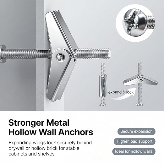 weideer 92Pcs Toggle Bolts 3/16" Heavy Duty Drywall Anchors and Screws - Image 2