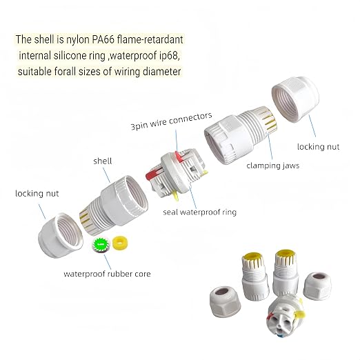 Waterproof 3PIN Wire Connector for Permanent Outdoor Lights, String Light - Image 4
