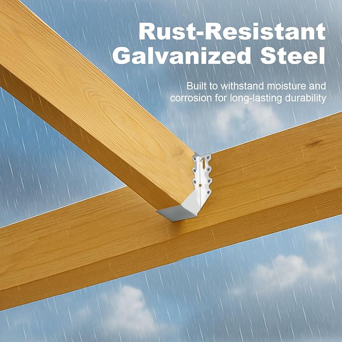50 Pcs 2x8 Joist Hangers, 20 Gauge Heavy Duty Face Mount Rafter Brackets - Image 4