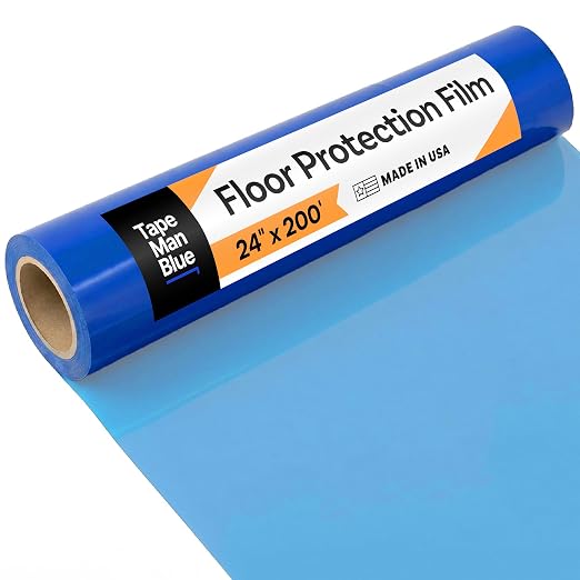 Floor Protection Film, 24 inch x 200' roll, Made in USA, Temporary Covering by TapeManBlue