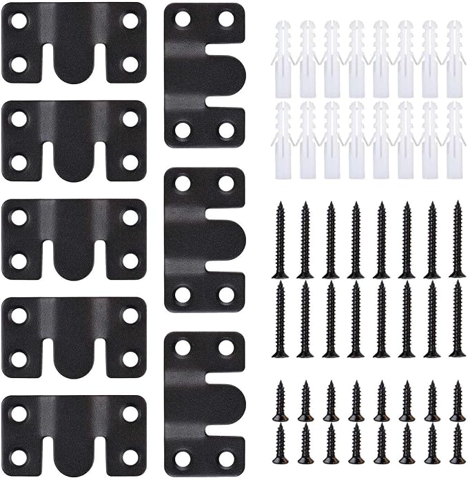 4 Pairs Interlocking Flush Mount Bracket Picture Hanging Bracket Wall Mounting by Unknown