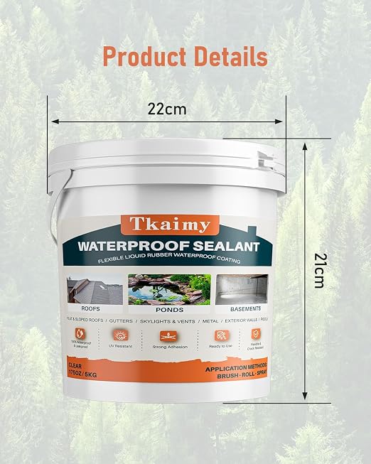 Tkaimy Waterproof Sealant 175oz, Leak Repair, Indoor and Outdoor Use | - Image 9