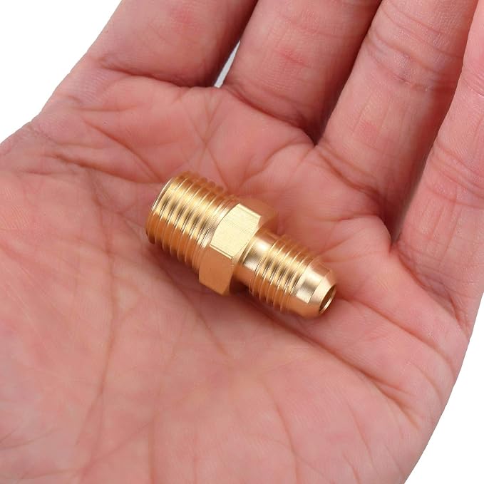 4 PCS Brass Gas Adapter 1/4" Flare x 1/4 Inch NPT Male Pipe Connector | Couples - Image 5