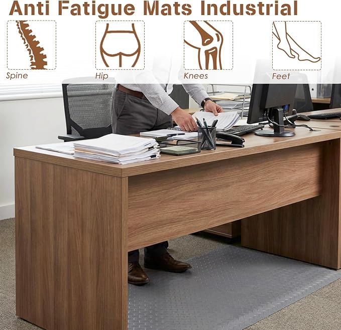 tonchean 3' x 7' Anti Fatigue Mats Industrial Extra Thick 15/16" Ergonomic - Image 6