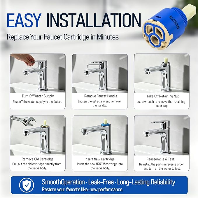 N25DW Ceramic Disc Faucet Cartridge - Image 6