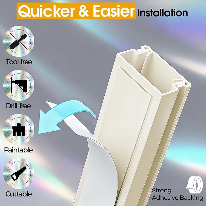 212.6in Cord Covers for 2-3 Wires on Wall, TV Cord Hider Wall, Paintable Cable - Image 6