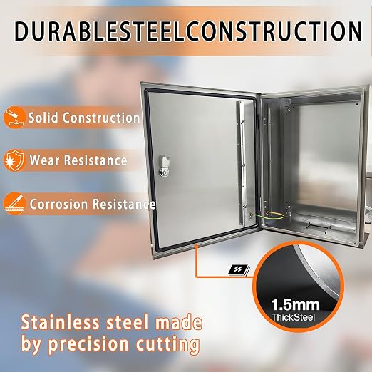 NBCYUNER Stainless Steel Electrical Enclosure 12x10x6 Inch NEMA 4X Enclosure - Image 3
