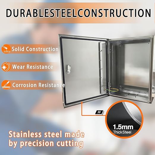 NBCYUNER Stainless Steel Electrical Enclosure 12x12x8 Inch NEMA 4X Enclosure - Image 4