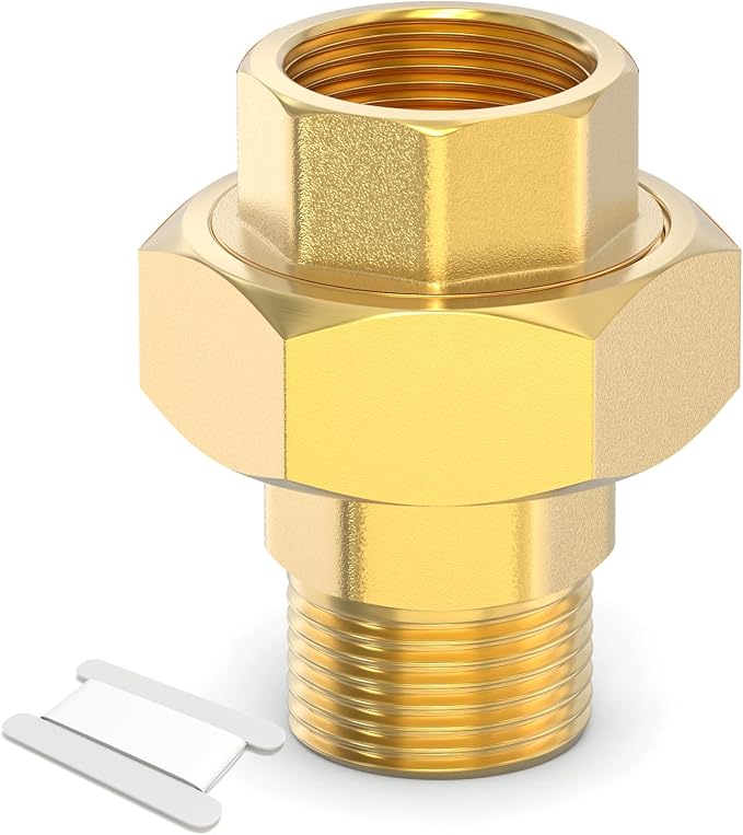 1PCS Brass Union，1/2" NPT Male x 1/2" NPT Female Brass Pipe Fitting by TAISHER