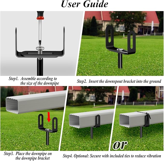 Downspout Bracket, Heavy Duty Size-Adjustable Storm-Proof Downpipe Bracket - Image 8