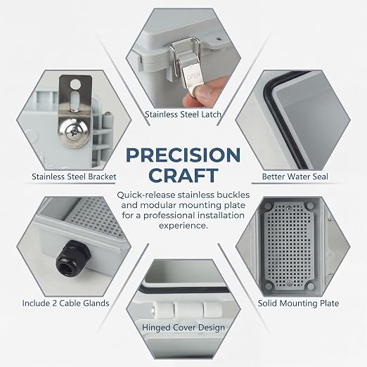 Electrical Junction Box, IP67 Waterproof Outdoor Box ABS Plastic Enclosure - Image 3