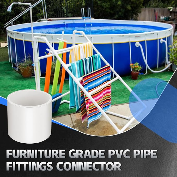 2Pcs White 4 inch PVC Coupling, Socket x Socket, Furniture Build Grade Sch40 - Image 7