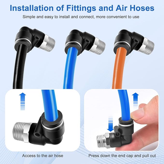 CNAODUN 12 Pcs Push to Connect Fittings 5/16 Inch Tube OD x 1/4 Inch NPT Thread - Image 5