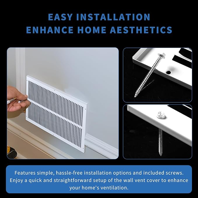 20x12 Return Air Grille, Air Return Vent Cover, AC Vent Cover, Cold Air Return - Image 5