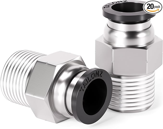 TAILONZ PNEUMATIC Male Straight 1/4 Inch Tube OD x 1/4 Inch NPT Thread Push to by TAILONZPNEUMATIC