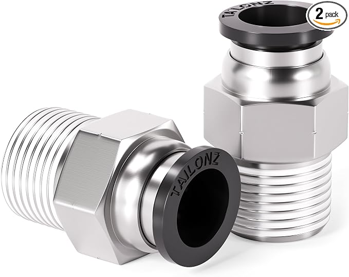 TAILONZ PNEUMATIC Male Straight 3/8 Inch Tube OD x 1/4 Inch NPT Thread Push to by TAILONZPNEUMATIC