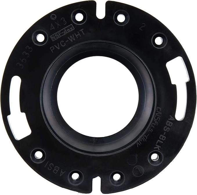 RecPro RV Toilet Closet Flange | 4x3 | ABS Plastic | Toilet-to-Floor Mount | RV - Image 5