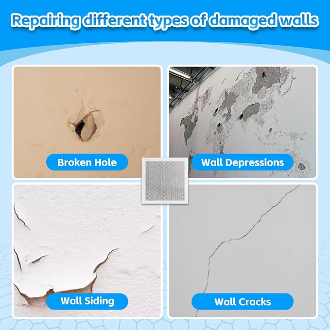 Wall Repair Patch Kit Upgraded Size, 8 Psc 10/8/6/4 inch Self Adhesive Pieces - Image 4