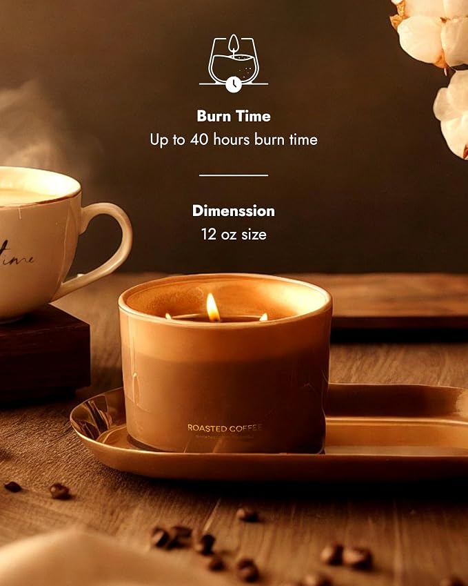 Luxury Coffee Soy Candle | Large 3 Wick Jar Candle | Up to 40 Hours Burning - Image 3