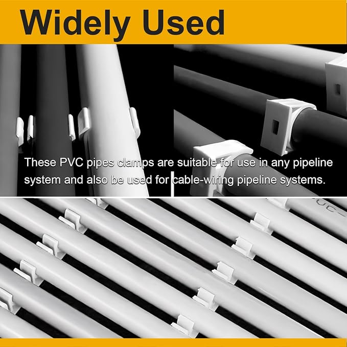 100PCS 20mm PVC Pipe Clamps, U-Shaped Pipe Clips - Image 6