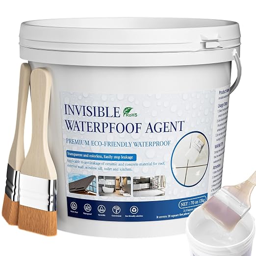 Liquid Waterproof Sealant, 70 Oz Invisible Waterproof Agent, Transparent by XmndtoWaterproofCoating