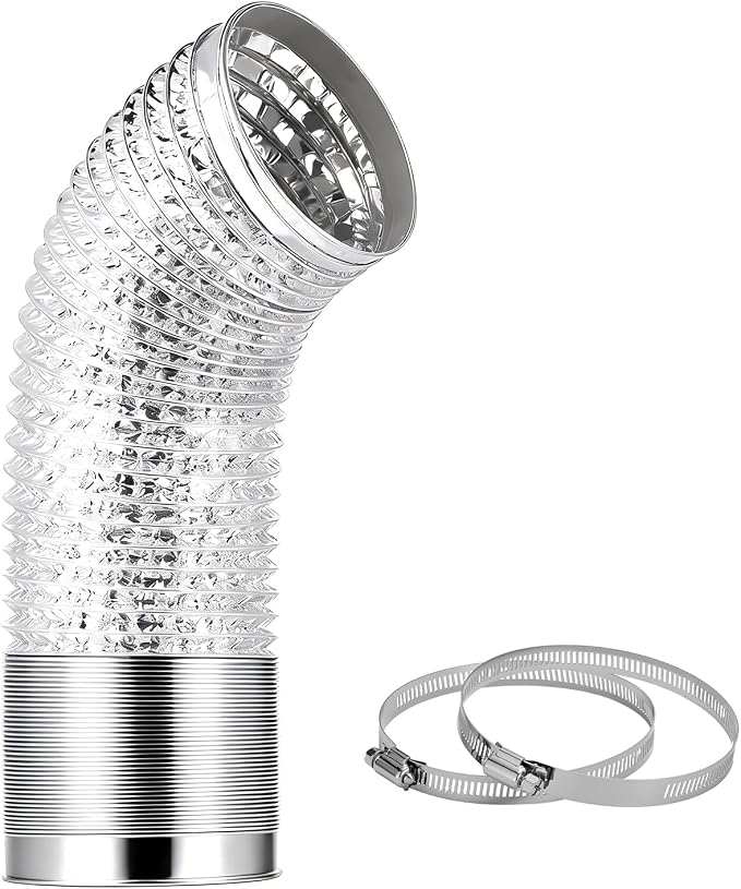 4 Inch 3 FT Flexible Dryer Vent Hose, 6-Ply Aluminum Foil Dryer Vent Kit by Unknown