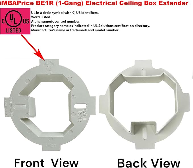 iMBAPrice IMBA-BE1R Ceiling Box Extender, UL Listed Plastic Ceiling Outlet Box - Image 2