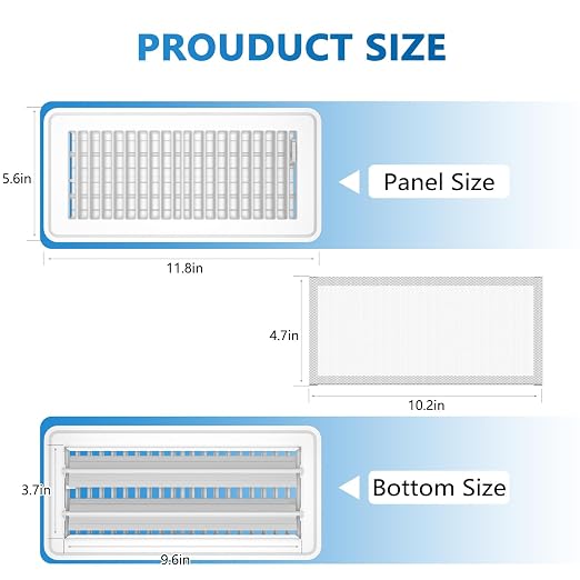 Hon&Guan Floor Vent Cover 4x10 Inch, Heavy Duty Walkable Floor Register Easy - Image 5