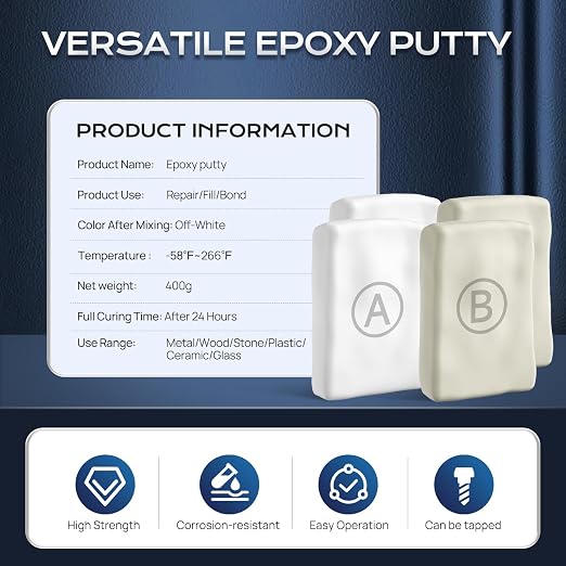 Boncart High Strength AB Epoxy Putty, 400g Steel Reinforced Repair Filler | - Image 2
