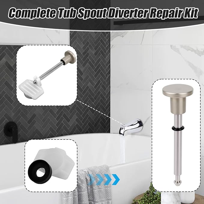 Tub Spout Diverter Repair Kit, Including Diverter Valve Stem and Seal | Durable - Image 3
