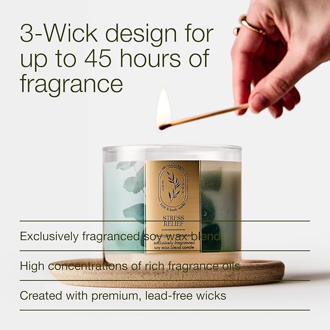 Bath & Body Works Eucalyptus Spearmint 3-Wick Candle - Image 4